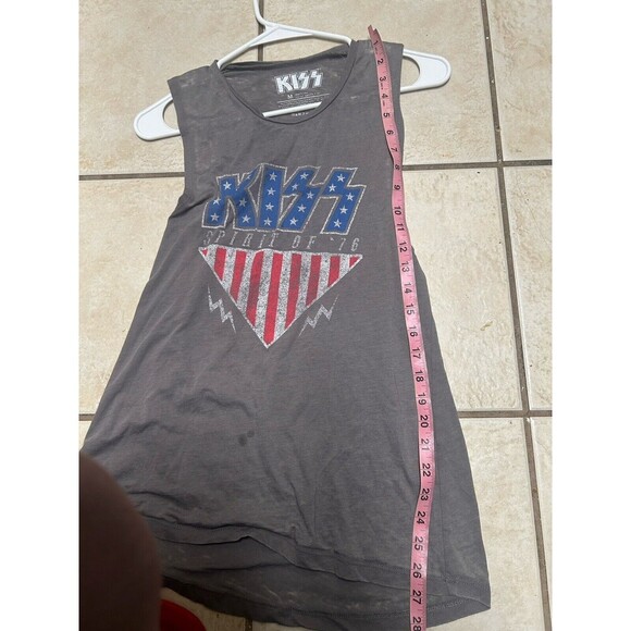 Kiss graphic t shirt sleevless medium womens burnout gray crewneck - Picture 5 of 5